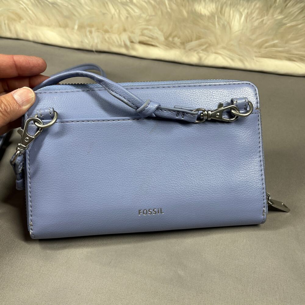 Fossil Faye String Wallet Crossbody Lavender With… - image 6